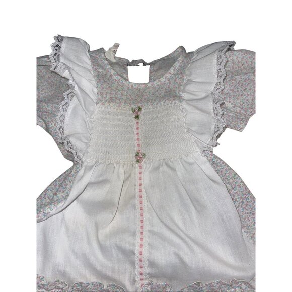 Evy Of California Vintage Girls USA Made Lace Dress T-2 Flower Dress Big Doll - Picture 6 of 16